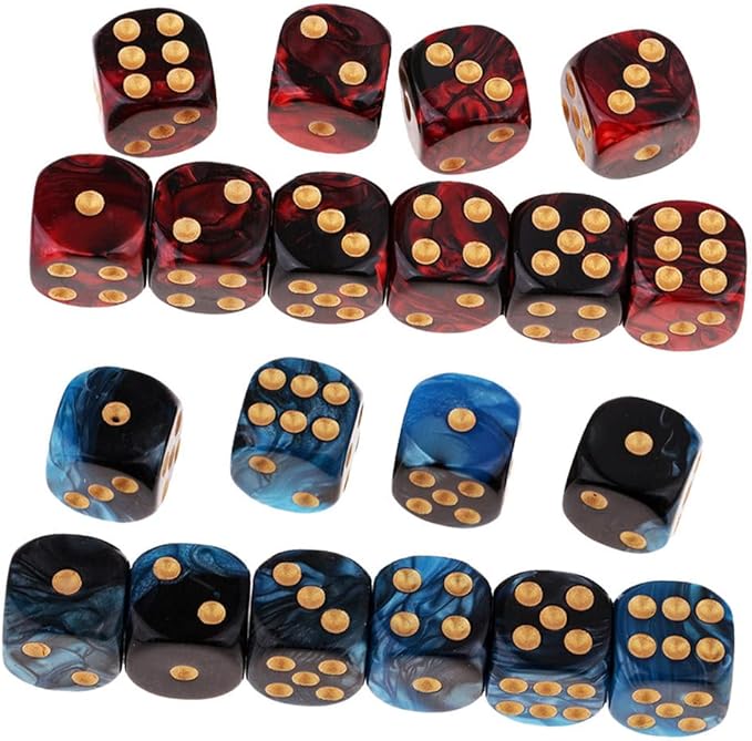 20PCS Polyhedral Dice D6 Dice 16mm Acrylic 6 Sided Dice Game Dice - Image 8