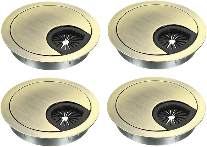 uxcell Cable Hole Cover, 2.4Inch/60mm Zinc Alloy Desk Wire Cord Cable Grommets by uxcell