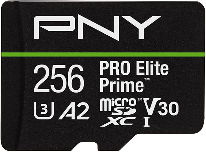 PNY 256GB PRO Elite Prime™ C10 U3 V30 A2 microSDXC Flash Memory Card – by PNY