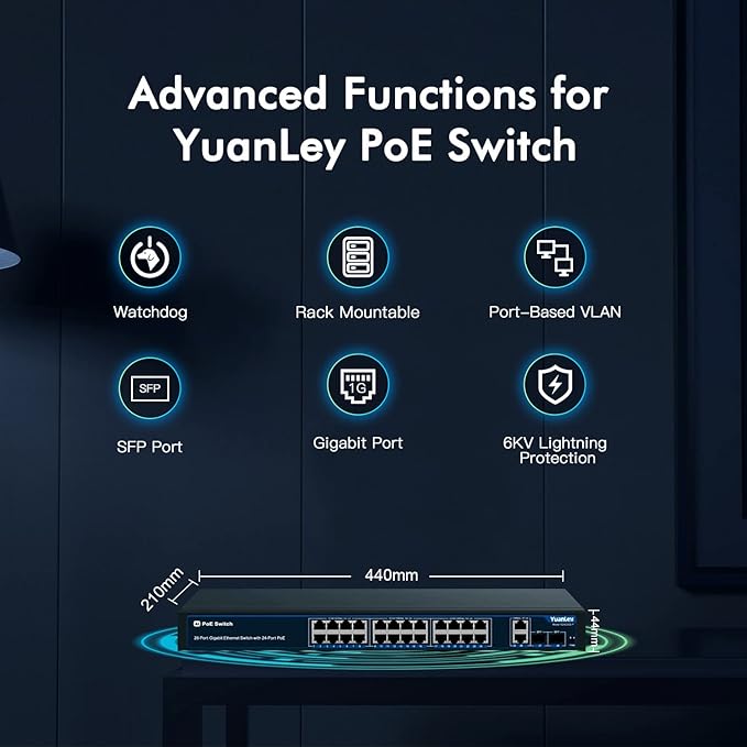 24 Port Gigabit Ethernet PoE Switch - Image 4