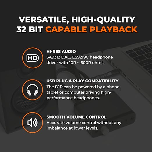 Audioengine D1P 32 Bit Portable Headphone Amplifier - Image 9