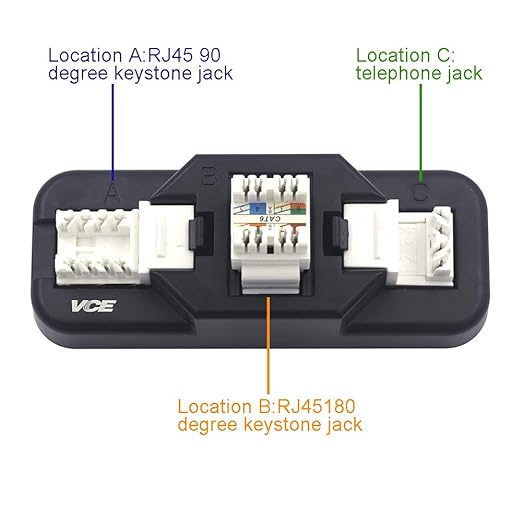 VCE Cat6A RJ45 Keystone Jacks UL Listed 50-Pack, 110-Type UTP Modular Ethernet - Image 4