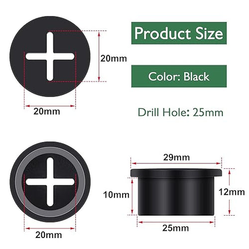 10Pcs Desk Grommet, Flexible Rubber Wire Grommets, Wall Grommets - Image 2