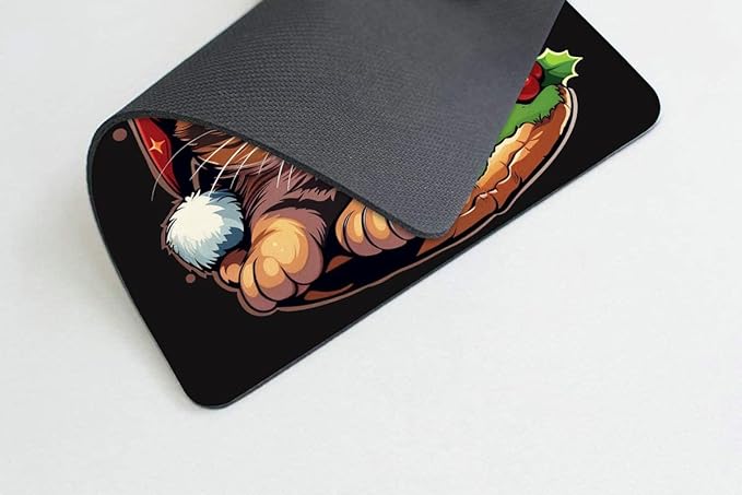 Square Mouse Pad Cute Cat with Burger-1, Gaming Mouse Pads - Image 3