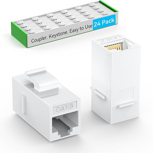 CAT6 RJ45 Keystone Coupler, Cat6 Keystone Jack Female to Female, Cat 6 Inline by Unknown
