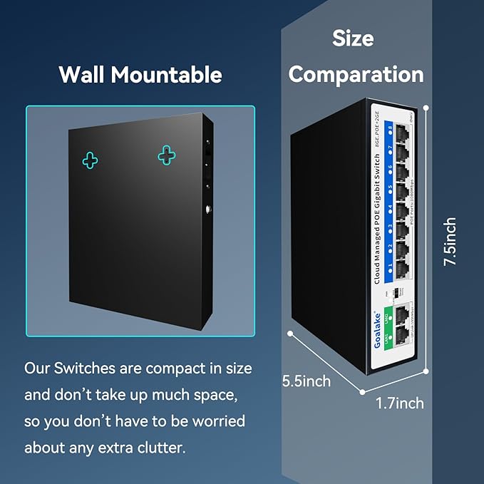 8 Port Gigabit PoE Switch with 2*1000Mbps Uplink, Easy Managed 10 Port Gigabit - Image 8