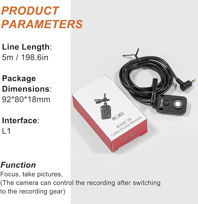 for Panasonic Cable RC301-L1 Remote Camera Small Shutter Release Remote Control - Image 9