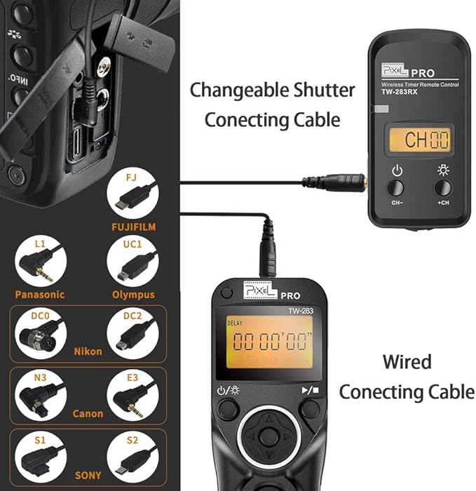 Pixel TW-283 DC0 Wireless Camrea Shutter Release Remote Control Compatible - Image 8