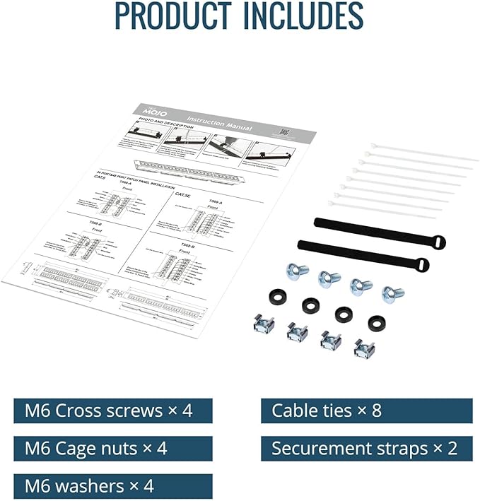 Tecmojo 24 Port Patch Panel, Cat6 Patch Panel, 1U Patch Panel, Network Patch - Image 7