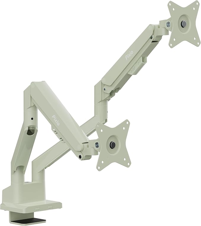 Pixio PS1D Wave Mint Dual Monitor Arm Stand Desk Mount by Pixio