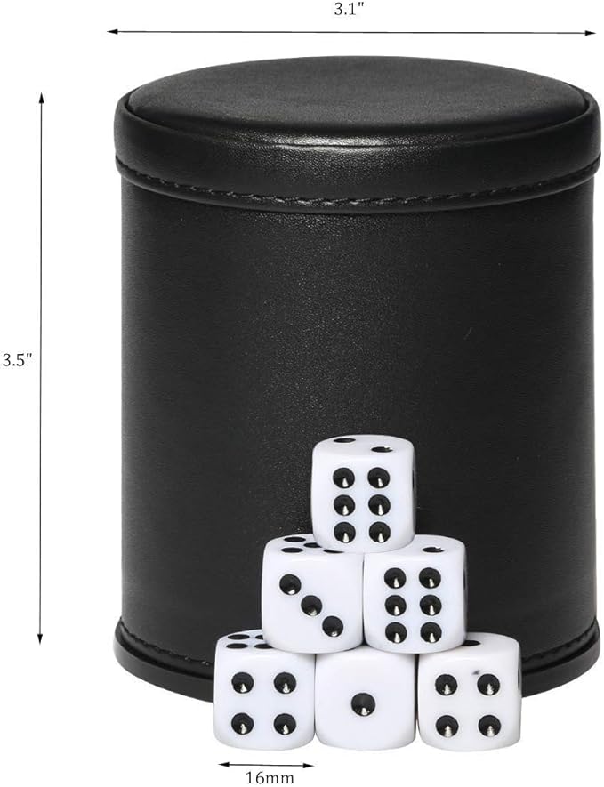 PU Leather Dice Cup Set, Felt Linning Dice Shaker - Image 2