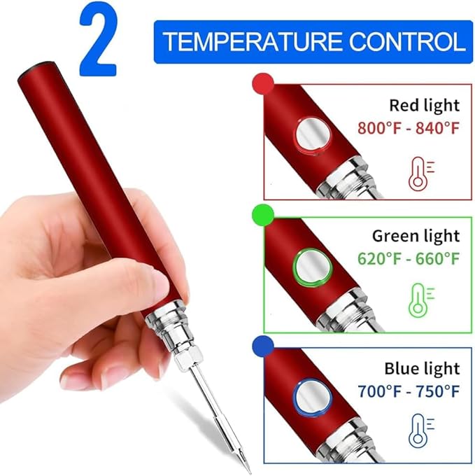 Portable soldering iron, 1100 mAh battery, rechargeable, suitable - Image 3