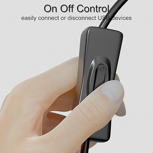 USB On/Off Switch Cable 3.3FT 2-Pack, 2A Charging 480Mbps Data, Type-A 2.0 - Image 3