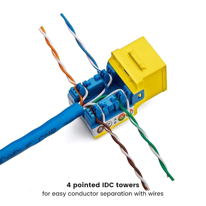TRUE CABLE Cat5e Keystone Jack, Unshielded, 90 Degree Punch-Down, PoE++ 100W - Image 4