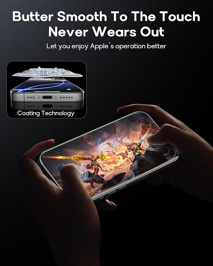 3 Pack for iPhone 14 Pro Tempered Glass Screen Protector:9H+ Durable, Auto - Image 7