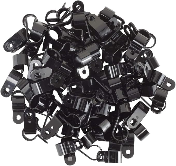 GTSE Black Nylon Plastic Cable Clamps, 1/2" Screw Mounts - Image 3