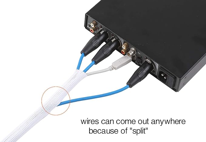 Alex Tech 25ft - 3/8 inch Cord Protector Wire Loom Tubing Cable Sleeve Split - Image 3