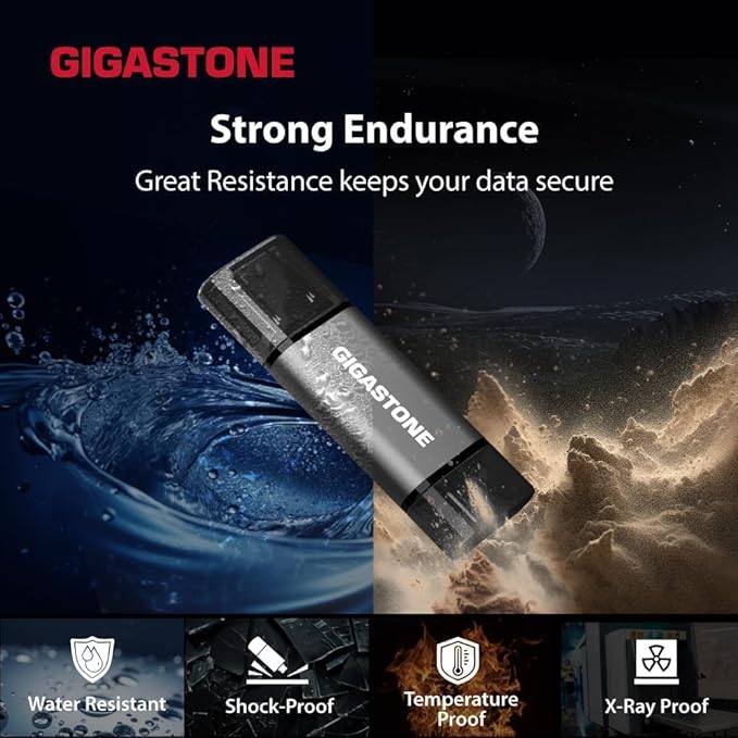 GIGASTONE 64GB Dual Flash Drive Z40 USB 3.2 Gen 1, 2-in-1 Type-A & Type-C - Image 6