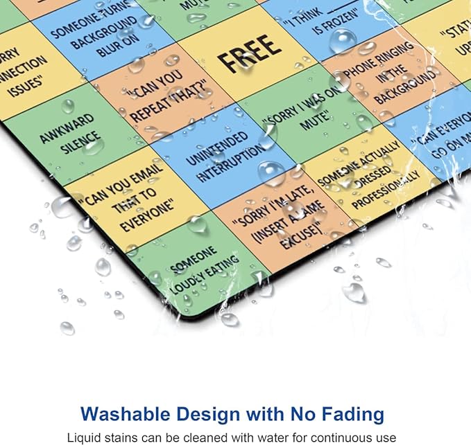 Conference Call Bingo Mouse Pad, Personalized Mouse Mat Waterproof Non-Slip - Image 4