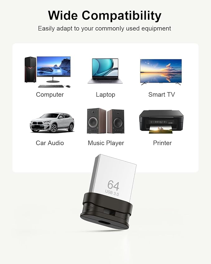 64GB USB 3.0 Flash Drive, Mini Thumb Drive Waterproof Memory Stick - Image 7