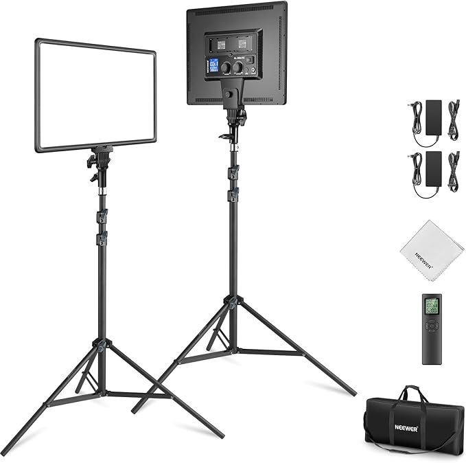 NEEWER 18" LED Video Light Panel Photography Lighting Kit by Neewer