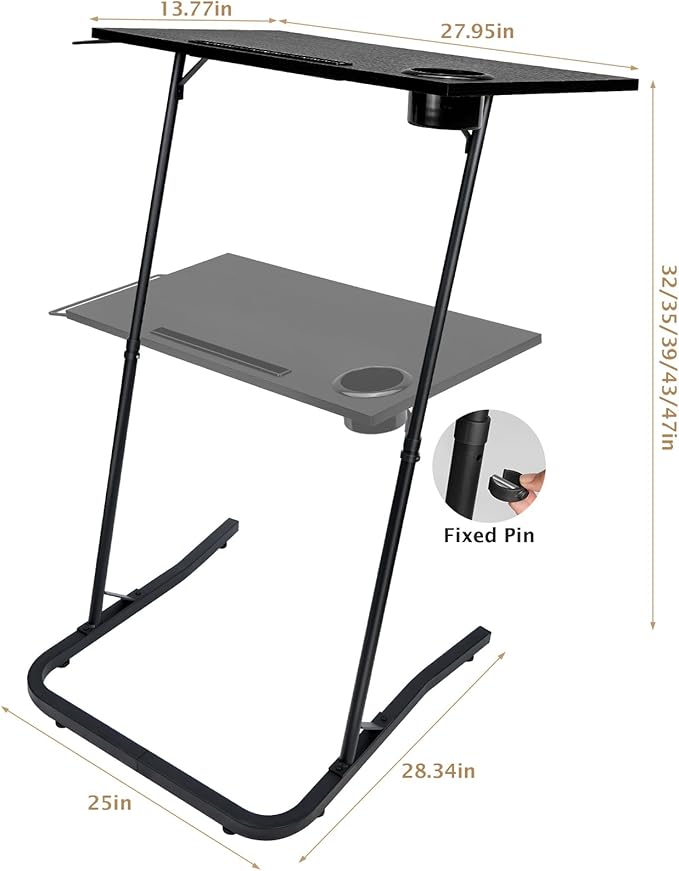 Ikkle Adjustable Bike Trainer Desk, Workstation Standing Desk - Image 4