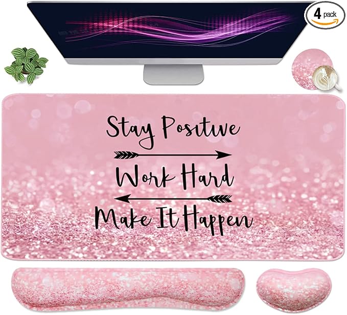Large Mouse Pad and Keyboard Wrist Rest, Desk Pad by Youarenoble