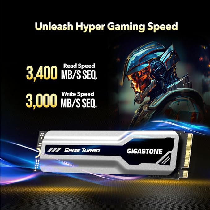 Gigastone M.2 SSD 1TB PCIe 3.0 NVMe SSD 3, 400MB/s Internal Gaming Solid State - Image 2