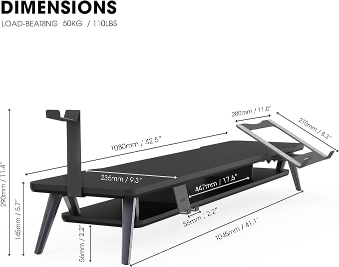 Fenge Dual Monitor Stand, Monitor Riser - Image 5