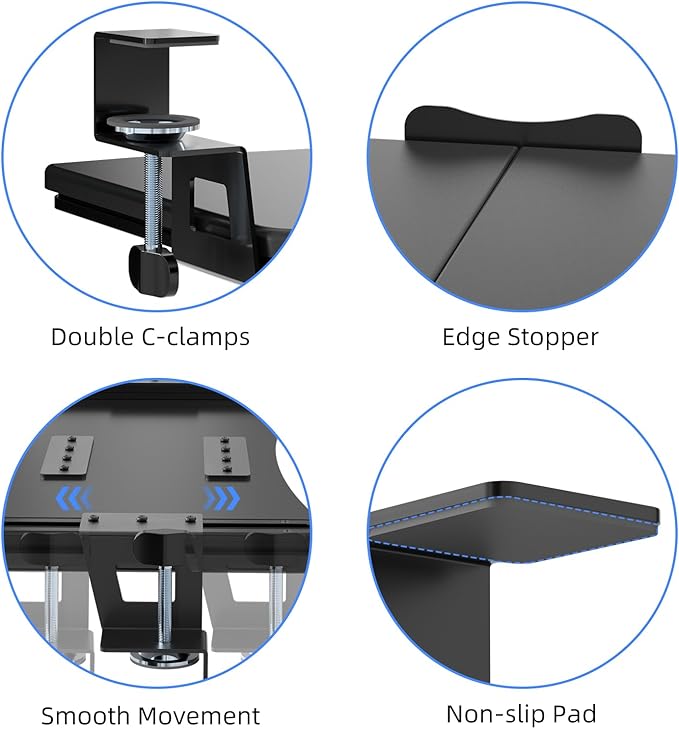 suptek Keyboard Tray Under Desk Pull Out - Image 8
