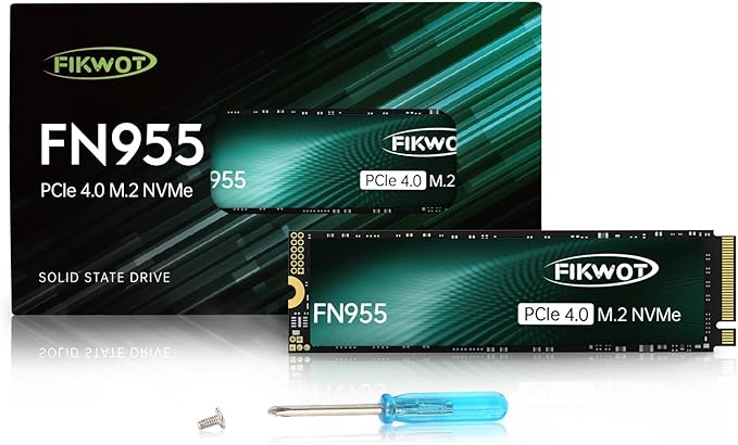 FN955 1TB NVMe SSD M.2 2280 PCIe Gen4x4, 3D NAND TLC Flash Internal Solid State by Fikwot