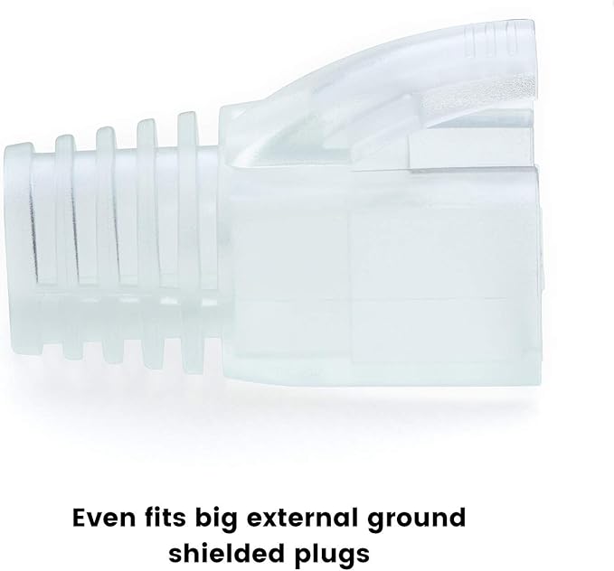 trueCABLE RJ45 Strain Relief Boots, 7.5mm Slip-On PVC Plug Cover, Transparent - Image 4