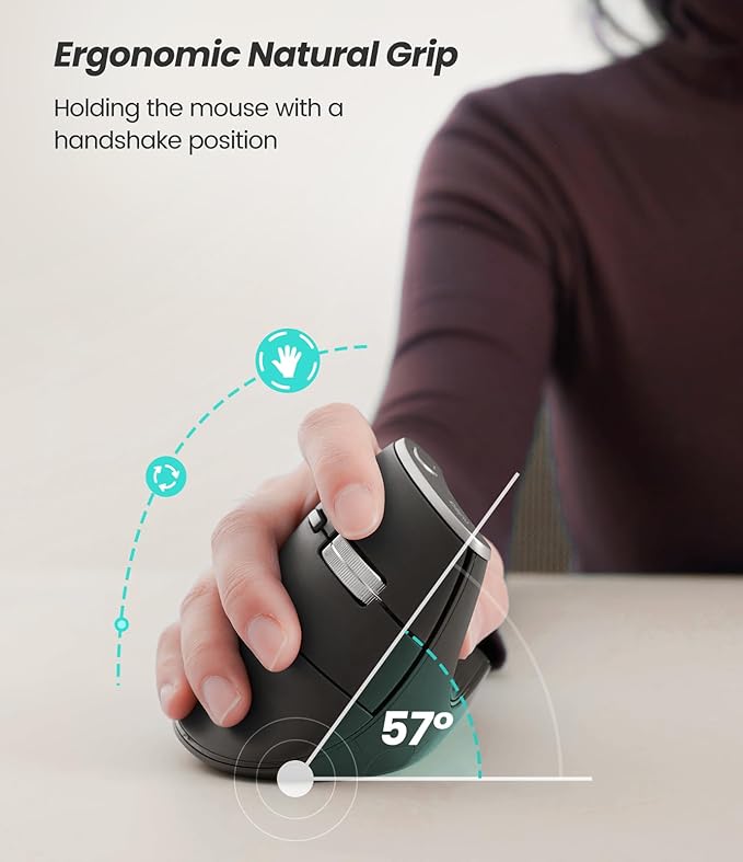 Nulea M510 Vertical Mouse Wireless, Ergonomic Mouse - Image 3
