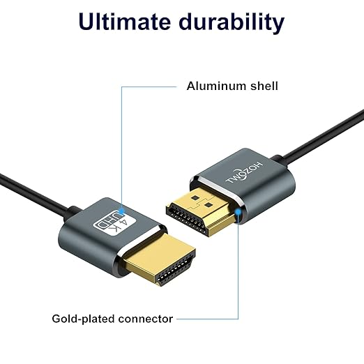 Twozoh Ultra-Thin HDMI to HDMI Cable 1.6FT, Hyper Slim HDMI 2.0 Cable, Extreme - Image 5