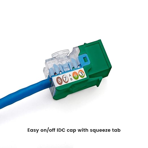 TRUE CABLE Cat5e Keystone Jack, Unshielded, 90 Degree Punch-Down, PoE++ 100W - Image 5