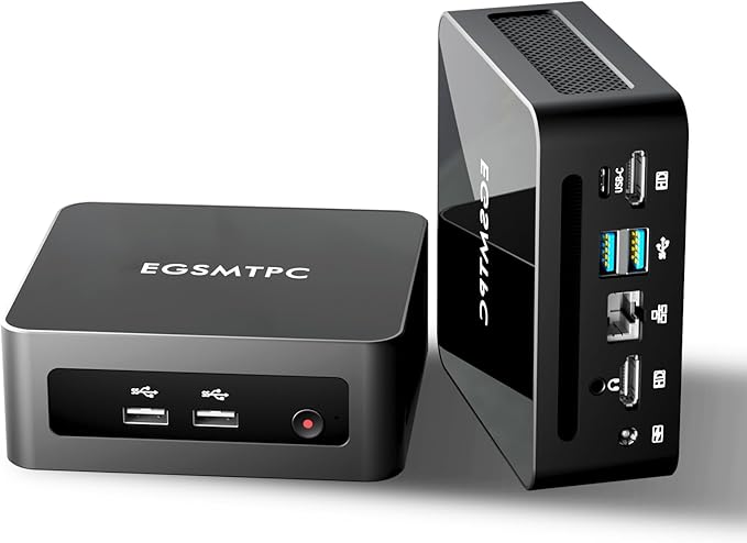Mini Desktop Computer, Intel Core i5-12450H, 16GB DDR4 RAM, 512GB M.2 SSD by EGSMTPCMiniPC