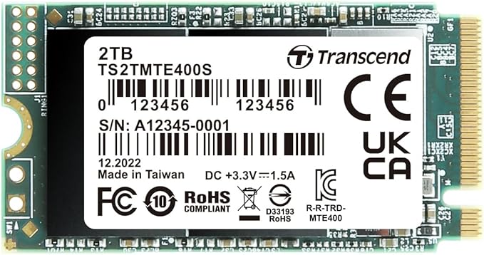 Transcend 2TB MTE400S M.2 2242 PCIe Gen3x4 SSD, Compatible by Transcend
