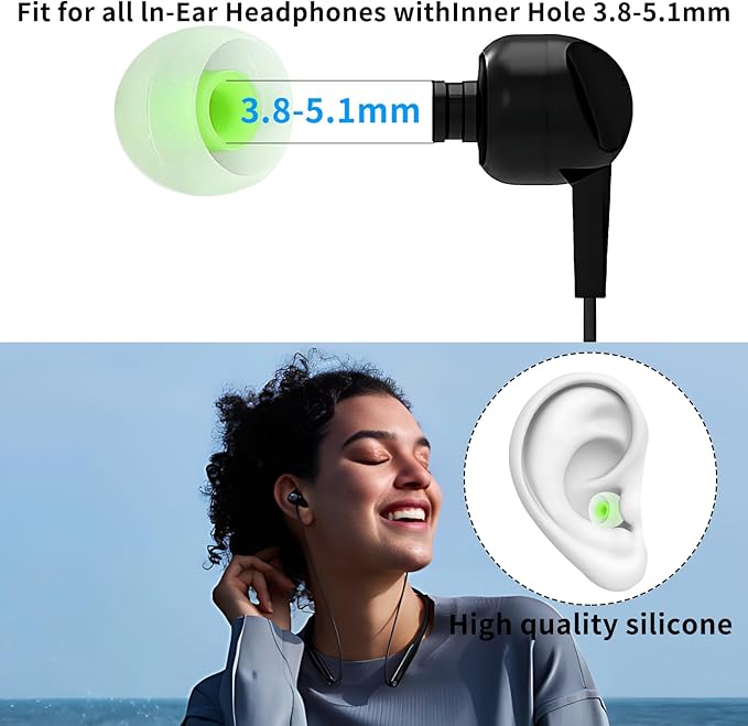 Earbud Tips Ear Bud Tips Soft Anti Slip Washable and Reusable Silicone - Image 4