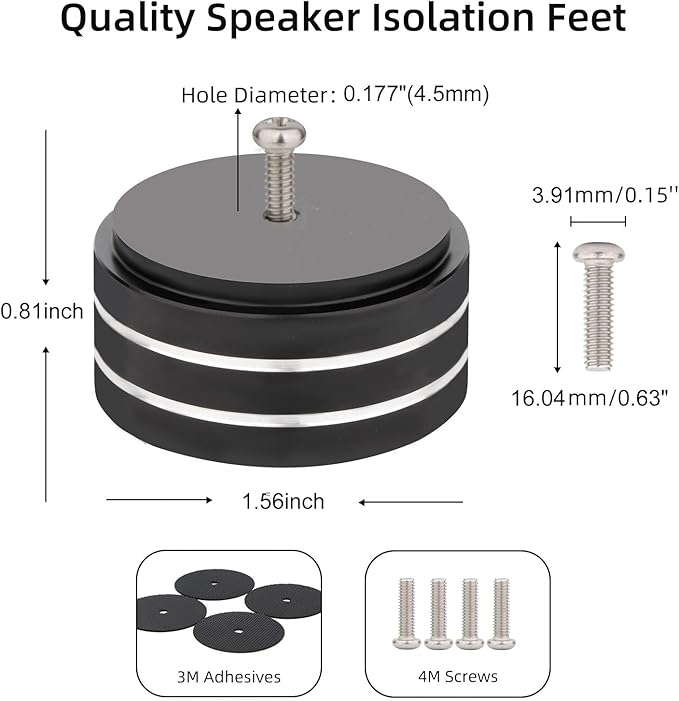 Monosaudio 4Pcs 40x20mm Speaker Isolation Feet Single-sided 3M Adhesives - Image 4