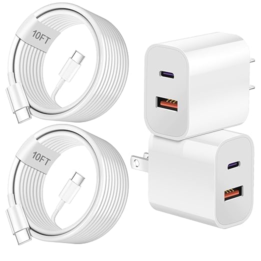 Dual Port A/C Charger for iPhone 16 15, Double A/C iPhone 16 15 Charger Fast by WILLTOP