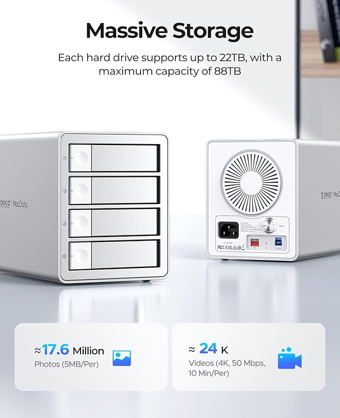 ORICO 4Bay RAID External Hard Drive Enclosure USB3.0 - Image 3