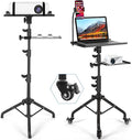 Laptop Tripod on Wheels with 2 Shelves, Portable Projector Floor Stand by TossBiss