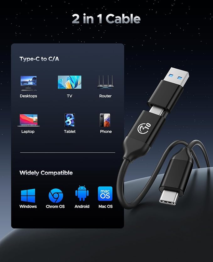 ORICO 256GB External SSD Up to 1050MB/s, Hanging Hole Design Portable Solid - Image 6