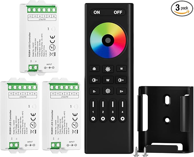 BTF-LIGHTING 2.4GHz Wireless RF Remote RC03RFB &3PCS C04RF Tuya Controller Kit by BTF-LIGHTING