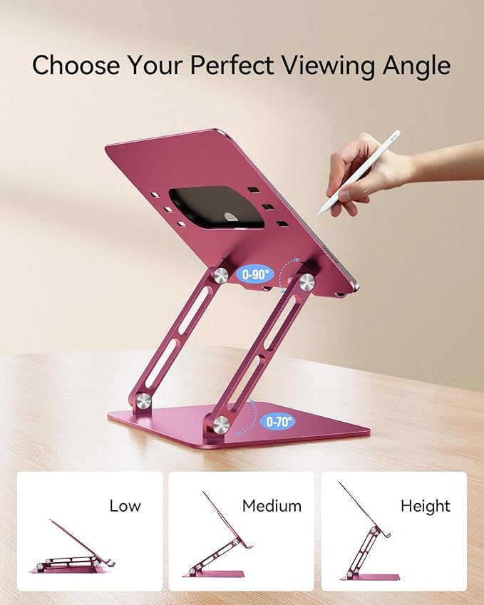 Foldable Aluminum Laptop Stand for 10-17.3" Laptops, Height Adjustable Portable - Image 3