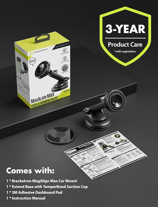 Bracketron MagSafe Car Mount, MagAlign Max Magnetic Phone Holder - Image 9