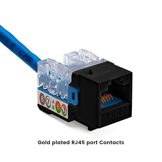 trueCABLE Cat5e Keystone Jack, Unshielded, 90 Degree Punch-Down, PoE++ 100W - Image 6