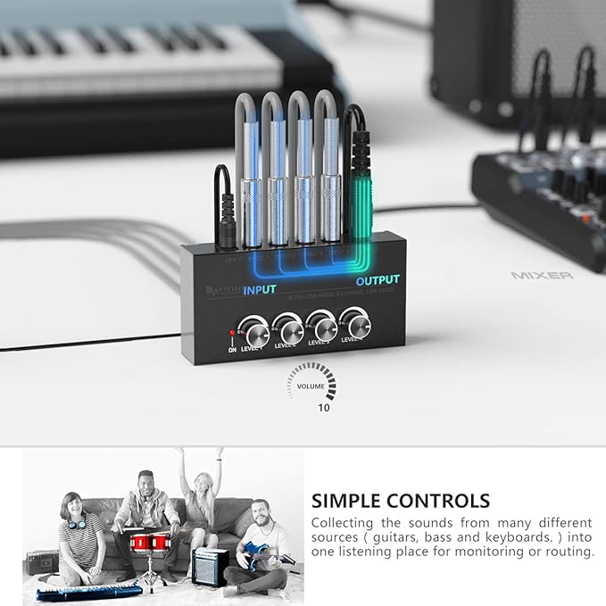 FIFINE Ultra Low-Noise 4-Channel Line Mixer - Image 8