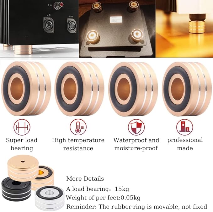 Tertullus 4 Pcs Speaker Feet Isolation 40x20mm Turntable Feet Aluminum Platform - Image 2
