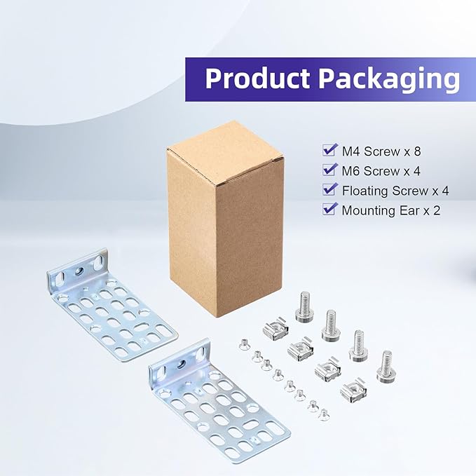 1U Rack Mount Kit for Cisco Switches Rack Ears for Catalyst 3750/3750G/3750V2 - Image 4